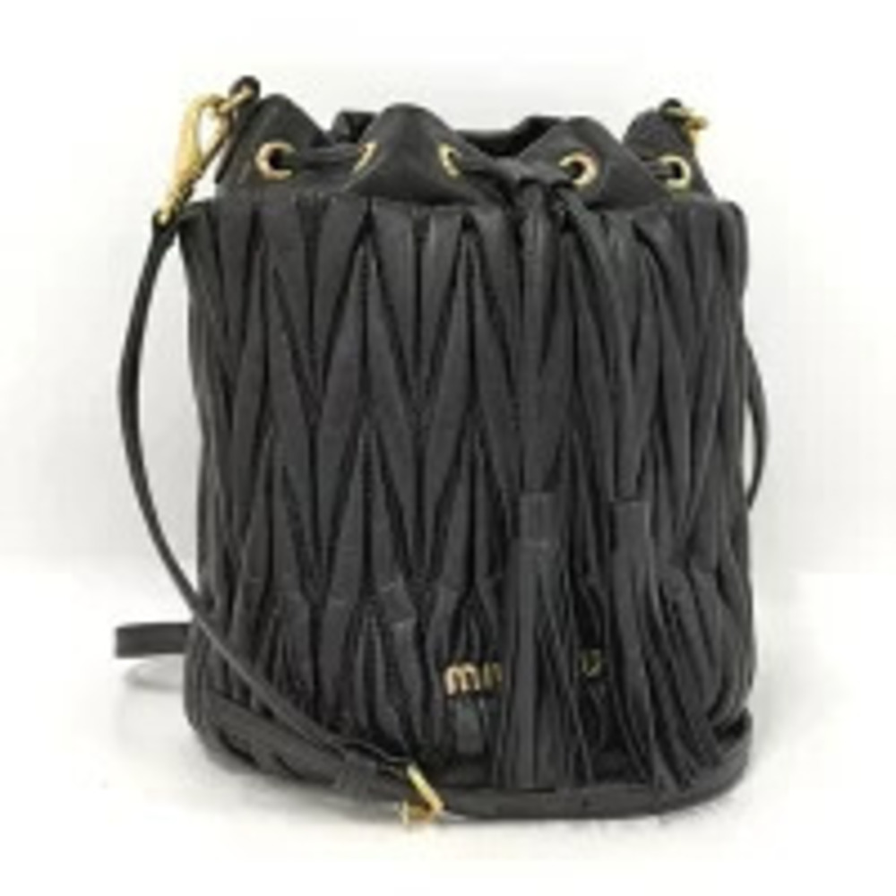 Miu Miu shoulder bag Matelasse leather black